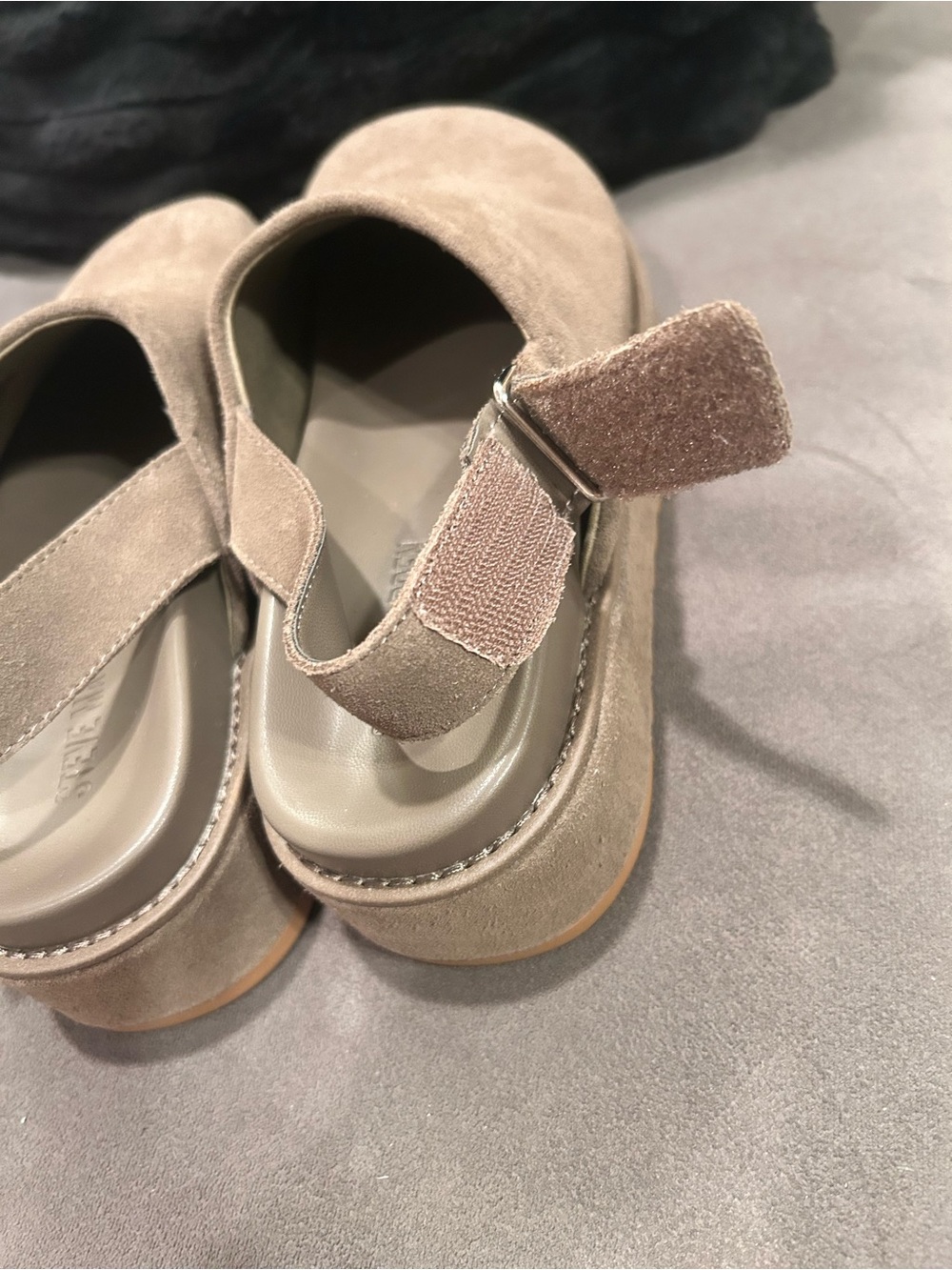 Steve Madden Mellow Taupe Suede Slingback Platform Clogs Women’s Shoes size 9 - Picture 6 of 9